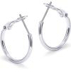 imagePAVOI 14K Gold Plated Sterling Silver Post Hoops  Large Hoops Earring  Lightwight Gold Hoop Earrings for WomenWhite Gold