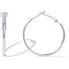 imagePAVOI 14K Gold Plated Sterling Silver Post Hoops  Large Hoops Earring  Lightwight Gold Hoop Earrings for WomenWhite Gold