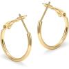 imagePAVOI 14K Gold Plated Sterling Silver Post Hoops  Large Hoops Earring  Lightwight Gold Hoop Earrings for WomenYellow Gold