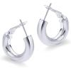 imagePAVOI 14K Gold Plated Sterling Silver Post Hoops  Lightweight Chunky Hoops Huggies  Thick Gold Hoop Earrings for Women200 Millimeters