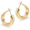 imagePAVOI 14K Gold Plated Sterling Silver Post Hoops  Lightweight Chunky Hoops Huggies  Thick Gold Hoop Earrings for Women200 Millimeters
