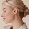imagePAVOI 14K Gold Plated Sterling Silver Post Hoops  Lightweight Chunky Hoops Huggies  Thick Gold Hoop Earrings for Women200 Millimeters