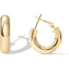 imagePAVOI 14K Gold Plated Sterling Silver Post Hoops  Lightweight Chunky Hoops Huggies  Thick Gold Hoop Earrings for Women200 Millimeters