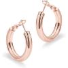 imagePAVOI 14K Gold Plated Sterling Silver Post Hoops  Lightweight Chunky Hoops Huggies  Thick Gold Hoop Earrings for Women300 Millimeters