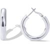 imagePAVOI 14K Gold Plated Sterling Silver Post Hoops  Lightweight Chunky Hoops Huggies  Thick Gold Hoop Earrings for Women300 Millimeters
