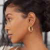imagePAVOI 14K Gold Plated Sterling Silver Post Hoops  Lightweight Chunky Hoops Huggies  Thick Gold Hoop Earrings for Women300 Millimeters