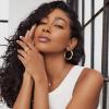 imagePAVOI 14K Gold Plated Sterling Silver Post Hoops  Lightweight Chunky Hoops Huggies  Thick Gold Hoop Earrings for Women400 Millimeters