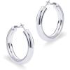 imagePAVOI 14K Gold Plated Sterling Silver Post Hoops  Lightweight Chunky Hoops Huggies  Thick Gold Hoop Earrings for Women400 Millimeters