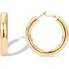 imagePAVOI 14K Gold Plated Sterling Silver Post Hoops  Lightweight Chunky Hoops Huggies  Thick Gold Hoop Earrings for Women400 Millimeters