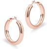 imagePAVOI 14K Gold Plated Sterling Silver Post Hoops  Lightweight Chunky Hoops Huggies  Thick Gold Hoop Earrings for Women400 Millimeters