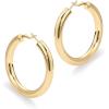 imagePAVOI 14K Gold Plated Sterling Silver Post Hoops  Lightweight Chunky Hoops Huggies  Thick Gold Hoop Earrings for Women500 Millimeters