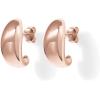 imagePAVOI 14K Gold Plated Sterling Silver Post Huggie Earrings  Gold Dome Huggie Hoop Earrings for WomenRose Gold