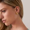 imagePAVOI 14K Gold Plated Sterling Silver Post Huggie Earrings  Gold Dome Huggie Hoop Earrings for WomenWhite  Yellow Pack