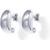 imagePAVOI 14K Gold Plated Sterling Silver Post Huggie Earrings  Gold Dome Huggie Hoop Earrings for WomenWhite Gold
