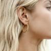 imagePAVOI 14K Gold Plated Sterling Silver Post Monet Oval Chunky Lightweight Hoop Earrings for WomenYellow