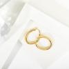imagePAVOI 14K Gold Plated Sterling Silver Post Monet Oval Chunky Lightweight Hoop Earrings for WomenYellow