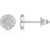 imagePAVOI 14K Gold Plated Sterling Silver Post Stud Earrings for Women  Pave CZ Mini Disc  Gold Earrings for WomenWhite Gold