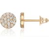 imagePAVOI 14K Gold Plated Sterling Silver Post Stud Earrings for Women  Pave CZ Mini Disc  Gold Earrings for WomenYellow Gold