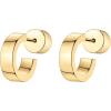 imagePAVOI 14K Gold Plated Thin Square Edge Open Hoop Earrings for Women  Trendy Lightweight Open Hoops100 Millimeters