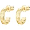 imagePAVOI 14K Gold Plated Thin Square Edge Open Hoop Earrings for Women  Trendy Lightweight Open Hoops110 Millimeters