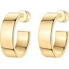 imagePAVOI 14K Gold Plated Thin Square Edge Open Hoop Earrings for Women  Trendy Lightweight Open Hoops14 Millimeters