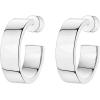 imagePAVOI 14K Gold Plated Thin Square Edge Open Hoop Earrings for Women  Trendy Lightweight Open Hoops14 Millimeters