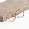 imagePAVOI 14K Gold Plated Thin Square Edge Open Hoop Earrings for Women  Trendy Lightweight Open Hoops30 Millimeters