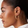 imagePAVOI 14K Gold Plated Thin Square Edge Open Hoop Earrings for Women  Trendy Lightweight Open Hoops30 Millimeters