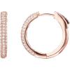 imagePAVOI 14K Gold Plated 925 Sterling Silver Posts Cubic Zirconia Hoop Earrings for Women  Halo CZ Gold Huggie HoopsRose Gold