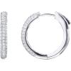 imagePAVOI 14K Gold Plated 925 Sterling Silver Posts Cubic Zirconia Hoop Earrings for Women  Halo CZ Gold Huggie HoopsWhite Gold
