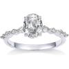 imagePAVOI 14K Gold Plated Engagement Ring for Women  Cubic Zirconia Wedding Band for Women  Oval Womens Fake Engagement RingWhite Gold