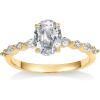 imagePAVOI 14K Gold Plated Engagement Ring for Women  Cubic Zirconia Wedding Band for Women  Oval Womens Fake Engagement RingYellow Gold