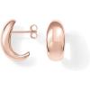 imagePAVOI 14K Gold Plated Sterling Silver Post Huggie Earrings  Gold Dome Huggie Hoop Earrings for WomenRose Gold