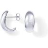 imagePAVOI 14K Gold Plated Sterling Silver Post Huggie Earrings  Gold Dome Huggie Hoop Earrings for WomenWhite Gold