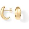 imagePAVOI 14K Gold Plated Sterling Silver Post Huggie Earrings  Gold Dome Huggie Hoop Earrings for WomenYellow Gold