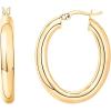 imagePAVOI 14K Gold Plated Sterling Silver Post Monet Oval Chunky Lightweight Hoop Earrings for WomenYellow