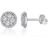 imagePAVOI 14K Gold Plated Sterling Silver Post Stud Earrings for Women  Pave CZ Mini Disc  Gold Earrings for WomenWhite Gold