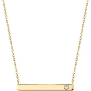 imagePAVOI 14K Gold Plated Crystal Birthstone Bar Necklace  Dainty Necklace  Gold Necklaces for WomenYellow Gold