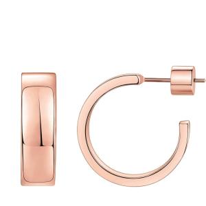 imagePAVOI 14K Gold Plated Thin Square Edge Open Hoop Earrings for Women  Trendy Lightweight Open Hoops14 Millimeters