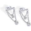 imagePAVOI 14K Gold Plated 925 Sterling Silver Posts Bar Drape Chain Earrings for Women  Cubic Zirconia Chain Dangle Studs  Drop Dangle EarringsWhite Gold