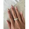 imagePAVOI 14K Gold Plated Chunky Ring  Cubic Zirconia Stackable Rings  Chunky Wide Band for WomenWhite Gold