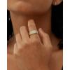imagePAVOI 14K Gold Plated Chunky Ring  Cubic Zirconia Stackable Rings  Chunky Wide Band for WomenWhite Gold