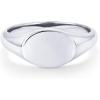 imagePAVOI 14K Gold Plated Pinky Signet Ring for Women  Lightweight Statement Bands  Chunky Signet Stackable RingsWhite Gold