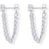 imagePAVOI 18K Gold Plated Sterling Silver Dangle Chain Earrings for Women  Cubic Zirconia Studs ampamp Earscapes EarringsWhite Gold