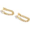 imagePAVOI 18K Gold Plated Sterling Silver Dangle Chain Earrings for Women  Cubic Zirconia Studs ampamp Earscapes EarringsYellow Gold