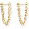 imagePAVOI 18K Gold Plated Sterling Silver Dangle Chain Earrings for Women  Cubic Zirconia Studs ampamp Earscapes EarringsYellow Gold