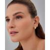 imagePAVOI 18K Gold Plated Sterling Silver Posts Three Pairs Huggie Hoop Earrings for Women  Triple Gold Hoop Earring Pack with Cubic Zirconia  Chunky Dome Pave Huggie Piercing Statement Jewelry SetWhite Gold