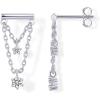 imagePAVOI 14K Gold Plated 925 Sterling Silver Posts Bar Drape Chain Earrings for Women  Cubic Zirconia Chain Dangle Studs  Drop Dangle EarringsWhite Gold