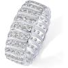 imagePAVOI 14K Gold Plated Chunky Ring  Cubic Zirconia Stackable Rings  Chunky Wide Band for WomenWhite Gold