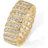imagePAVOI 14K Gold Plated Chunky Ring  Cubic Zirconia Stackable Rings  Chunky Wide Band for WomenYellow Gold